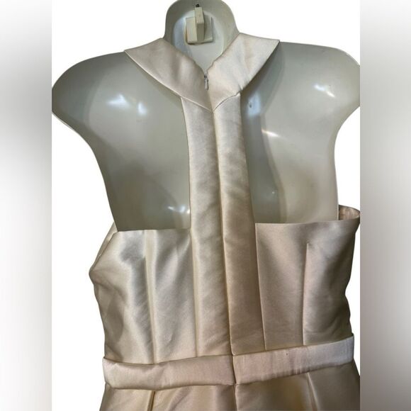 NWT Theia Couture Cream Rhinestone Belt Mini Dress - Picture 9 of 15